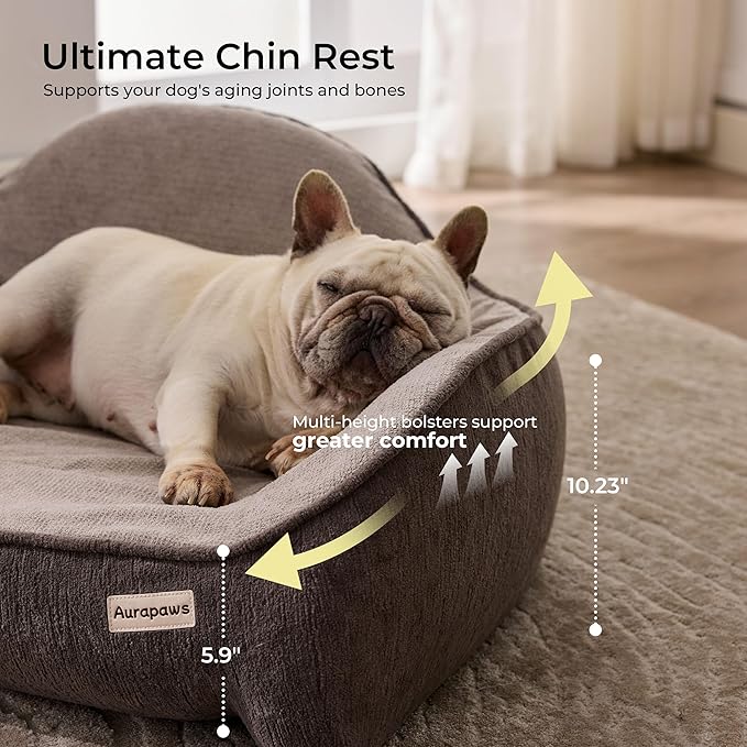 Cooling Orthopedic Dog Bed Medium Size Dog, High-Resilience Memory Foam Support, All-Season Comfort Pet Bed with 3 Washable Removable Cover & Waterproof Liner, Never Sag Dog Couch with Bone Toy