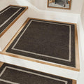 COSY HOMEER Stair Landing Rug 30x30 Inch, Non-Slip Square Landing Mat for Wood Steps Indoor, Washable Polyester with TPE Backing, Brown