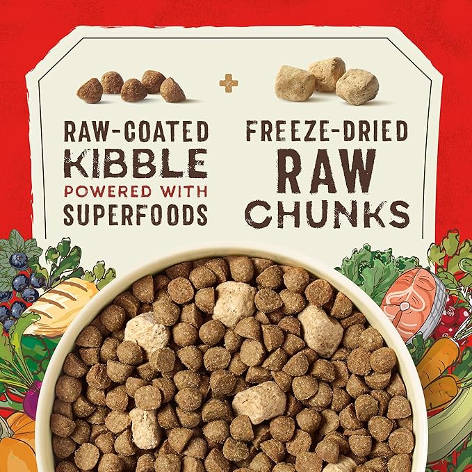 Stella & Chewy's SuperBlends Raw Blend Wholesome Grains Puppy Cage-Free Chicken & Wild Caught Salmon Recipe with Superfoods, 21 lb. Bag