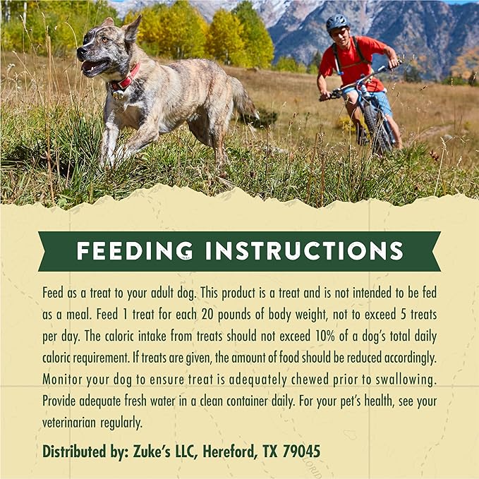 Zukes Adventure Sticks Beef and Bison Dog Treats, Natural Dog Treat Sticks - 16 oz. Pouch