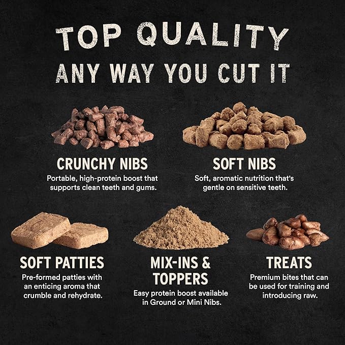 Vital Essentials Freeze Dried Dog Food, Raw Beef & Salmon Soft Nibs | Complete Meal or Topper | 99% Beef, Salmon, Organs & Bone | High Protein, Grain Free Dry Dog Food | 3 lb Bag