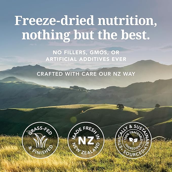K9 Natural Beef Freeze Dried Dog Food, High-Meat Natural Complete Meal or Meal Toppers for Dogs, Grass-Fed Beef from New Zealand, Grain-Free, GMO-Free, Complete & Balanced Nutrition, 4lb