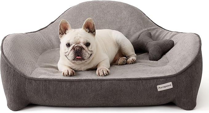 Cooling Orthopedic Dog Bed Medium Size Dog, High-Resilience Memory Foam Support, All-Season Comfort Pet Bed with 3 Washable Removable Cover & Waterproof Liner, Never Sag Dog Couch with Bone Toy