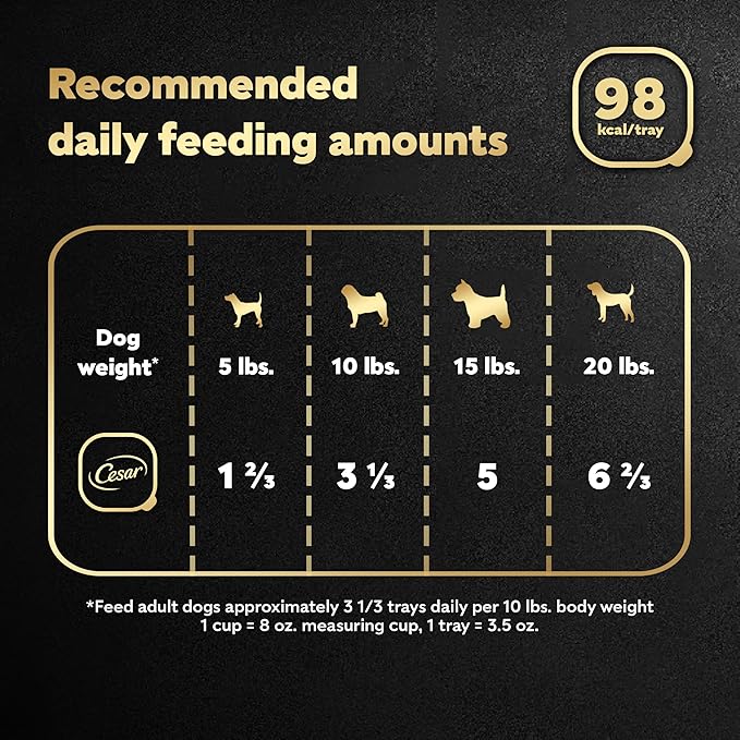 Cesar Home Delights Adult Wet Dog Food, Hearty Chicken & Noodle Dinner in Sauce, Wet Food for Dogs, 3.5 oz Tray, 24 Count