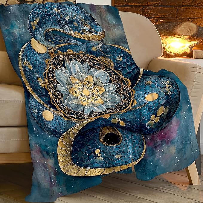 Snake Throw Blanket Snake Stuff Gifts for Kids Girls Boys Adults Women Men Soft Cozy Warm Plush Fluffy Fuzzy Fleece Blanket Decor 50''X60''