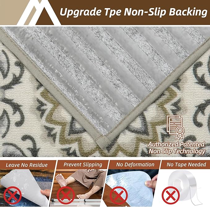 COSY HOMEER Stair Treads for Wooden Steps Washable Non Slip Stair Treads 8" X 30" Soft Stair Carpet Treads Reusable Indoor Stair Runner Rug for Kids, Elders and Pets 4pcs