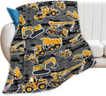 Construction Blanket, Excavator Throw Blankets, Construction Truck Gifts for Boys Girls Men Women Lover Adult Cozy Fleece Flannel Bedding Stuff Plush for Couch Sofa Bed Decor 60"X50"