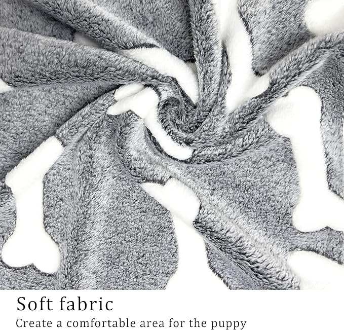 1 Pack 3 Blankets Super Soft Fluffy Premium Fleece Pet Blanket Flannel Paw Printed Throw for Dog Puppy Cat (Small 23x16'', Star, Bone, Love)