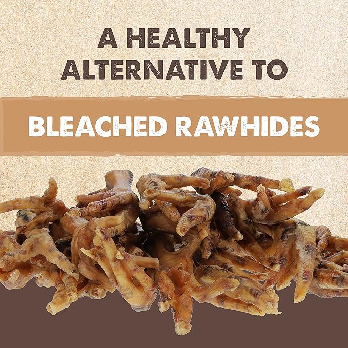 Mighty Paw Naturals Chicken Feet Dog Treats (30 Pack) | All Natural Dehydrated Chicken Feet for Dogs. Dried Treat for Pets. Single Ingredient Chews
