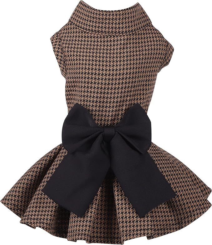 Pet Dresses for Small Dogs Cats Girl, Cute Princess Bowknot Dress Puppy Shirt All Weather Skirt Clothes Cat Apparel for Birthday Wedding Party Holiday (Large, Yellow&Black)