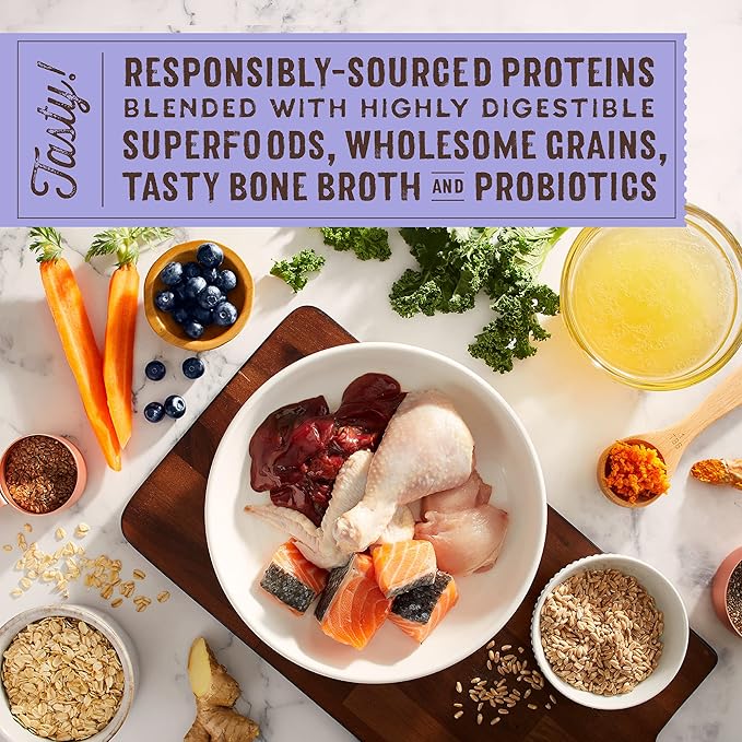Stella & Chewy's SuperBlends Raw Blend Wholesome Grains Puppy Cage-Free Chicken & Wild Caught Salmon Recipe with Superfoods, 3.25 lb. Bag