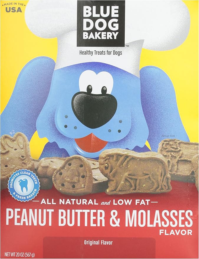 Blue Dog Bakery Natural Low Fat Peanut Butter & Molasses Biscuits, 20 oz