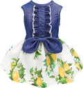 Fitwarm Lemon Denim Dog Dress, Dog Clothes for Small Dogs Girl, Pet Cat Outfit, Blue, White, Yellow, Green, XXS
