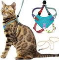 Houdini™ Escape Proof Cat Harness and Leash Set by OutdoorBengal – Tactical Vest for Walking – Comfy, Adjustable and Lightweight - Houdini Cat Harness Escape Proof for Cats + Cat Leash (Multicolor, M)