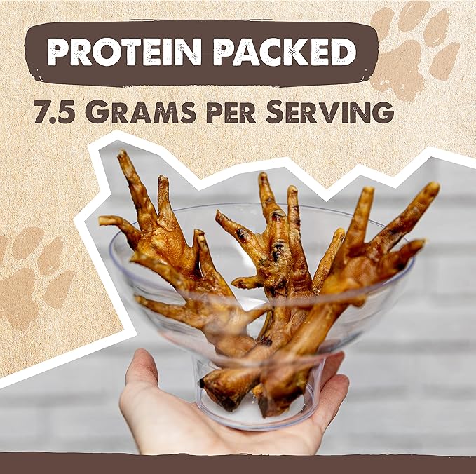 Mighty Paw Naturals Chicken Feet Dog Treats (30 Pack) | All Natural Dehydrated Chicken Feet for Dogs. Dried Treat for Pets. Single Ingredient Chews