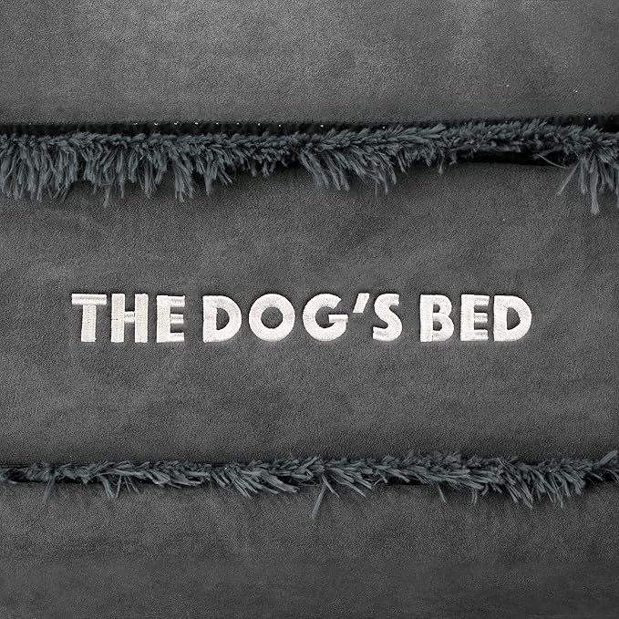 The Dog’s Bed Replacement Outer Cover, Fur Fabric, Grey Fur, Large, 6-Inch