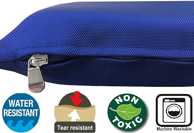 Dogbed4less Gel Memory Foam Dog Bed for Small to Medium Large Pet with Waterproof Internal Cover, 1680 Nylon Blue 34X27X3 Inches