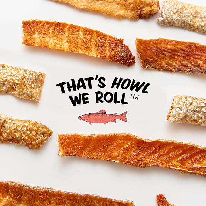 Polkadog Salmon Skin Dog Treats - All Natural, Single Ingredient Wild Fish, Premium Treats for Dogs, Omega-3 Rich, Great for Allergies, Grain-Free & Hypoallergenic, Made in USA - 3oz (1pk)