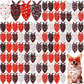 Shyyween 100 Pcs Valentine's Day Dog Bandanas Bulk for Dogs Soft Bibs Adjustable Triangle Red Love Heart Lips Bandana for Small Medium Large Pet Costume(25.6 x 17.7 x 17.7 Inch)