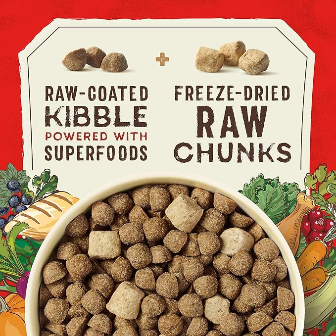 Stella & Chewy's SuperBlends Raw Blend Wholesome Grains Cage-Free Chicken & Duck Recipe with Superfoods, 3.25 lb. Bag
