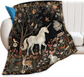 Unicorn Throw Blanket for Girls & Adults - Super Warm, Soft Plush, Lightweight Fleece Flannel - 50"X40" Forest Woods Decor