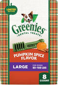Greenies Veterinarian-Recommended, Limited-Edition Natural Dental Dog Treats Large Size, Pumpkin Spice Flavor, 12 oz. Pack, 8 Count