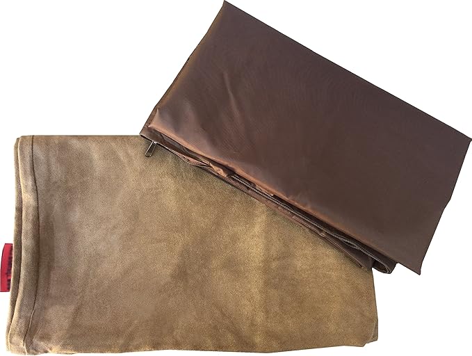 Dogbed4less 2 Pack Gel Cooling Memory Foam Dog Bed for Small to Medium Pet with Waterproof Internal Cover, Microsuede Brown 34X27X3 Inches