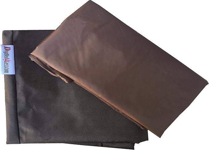 Dogbed4less Gel Cooling Memory Foam Dog Bed for Small to Medium Large Pet with Waterproof Internal Cover, 1680 Nylon Seal Brown 34 x 27 x 3 Inches