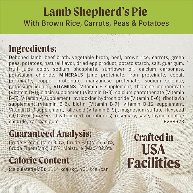 Merrick Kitchen Comforts Healthy Natural Canned Adult Dog Food with Gravy, Shepherd’s Pie with Lamb and Rice - (Pack of 12) 12.7 oz. Cans