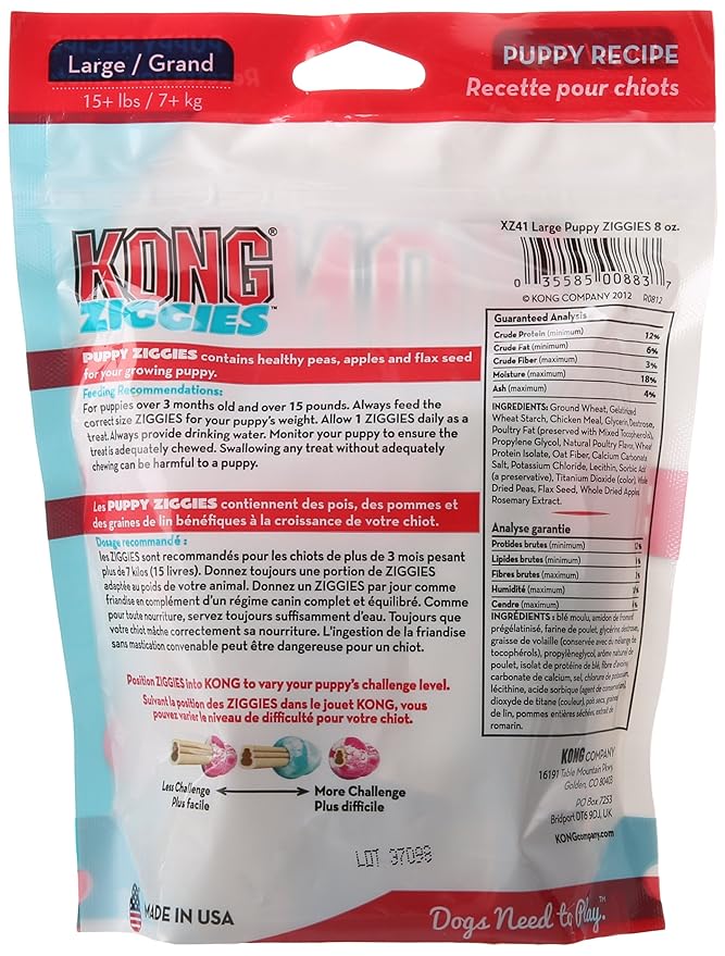 Kong Puppy Stuff'n Ziggies Large Dog Treat, 8 oz
