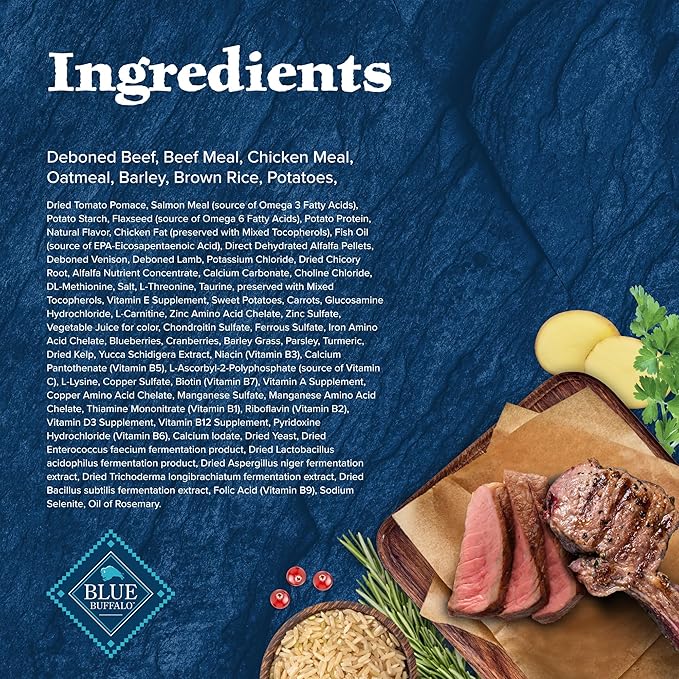 Blue Buffalo Wilderness Rocky Mountain Recipe High-Protein Healthy Weight Adult Dry Dog Food, Made in The USA with Natural Ingredients Plus Wholesome Grains, Red Meat, 22-lb. Bag