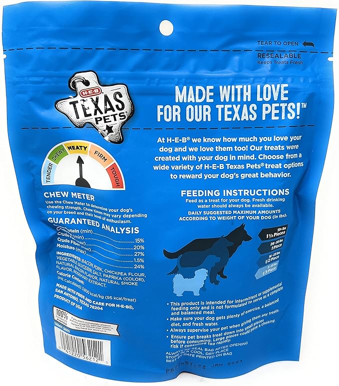 HEB H‑E‑B Texas Pets Bacon Recipe Dog Treats 12oz - 1 Bag