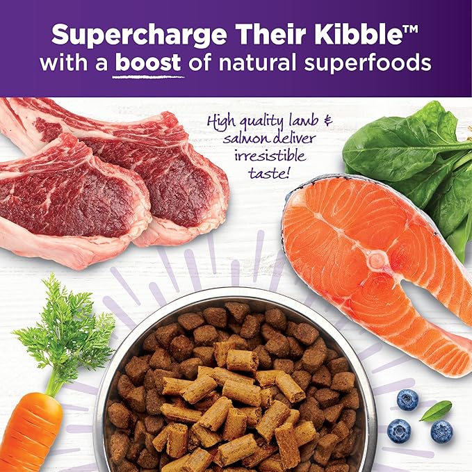 Wellness Tender Toppers (Previously CORE Bowl Boosters), Grain-Free Natural Dog Food Toppers or Mixers, Made with Real Meat (Lamb & Salmon, 8 oz Bag) (Pack of 2)