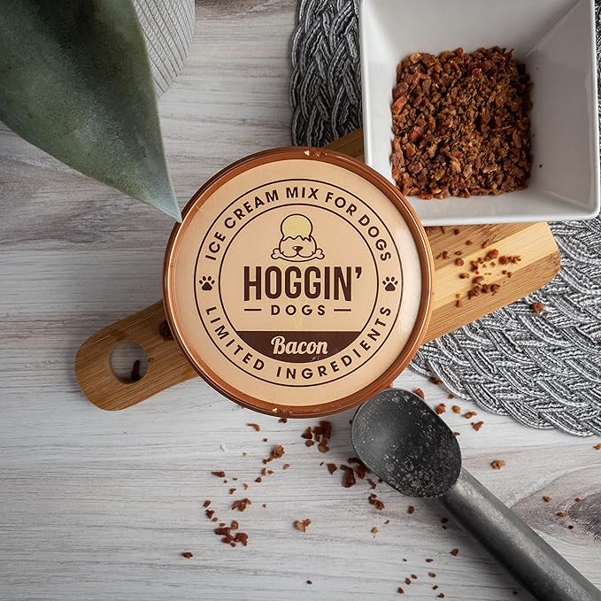 Puppy Cake Hoggin' Dogs Ice Cream Mix - Just Add Water and Freeze, No Sugar Added, Gifts for Dogs, All Natural, Bacon Flavor, 4.65 oz - Made in USA