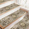 COSY HOMEER Stair Treads for Wooden Steps Washable Non Slip Stair Treads 8" X 30" Soft Stair Carpet Treads Reusable Indoor Stair Runner Rug for Kids, Elders and Pets 15pcs