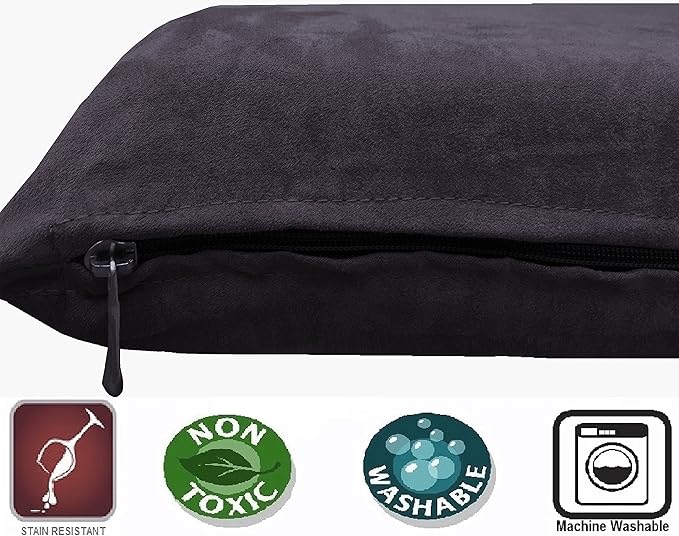 Dogbed4less Memory Foam Dog Bed for Small to Medium Large Pet with Waterproof Internal Cover, Microsuede Espresso 34X27X3 Inches
