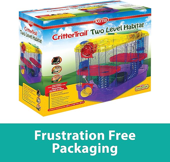 Kaytee CritterTrail Two Level Habitat for Pet Dwarf Hamsters, Gerbils or Mice