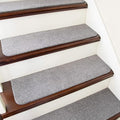COSY HOMEER Stair Treads Non-Slip Carpet Mat 28inX9in Indoor Stair Runners for Wooden Steps, Stair Rugs for Kids and Dogs, 100% Polyester TPE Backing 4pcs,Grey,Protect Floor