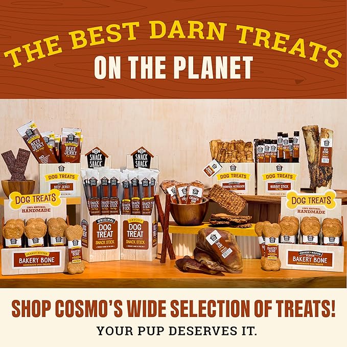 Cosmo's Snack Shack Pork Meat Sticks for Dogs - Savory Flavor - All Natural Dog Treat - Made in USA (24 Count Pack of 1)