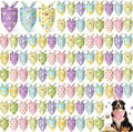 Shyyween 100 Pcs Easter Dog Bandanas Bulk for Dogs with Bunny Rabbit Egg Carrot Pattern Soft Bibs Adjustable Triangle Pet Scarf Bowtie for Small Medium Large Costume Grooming 31.5 x 21.7 x 21.7 Inch