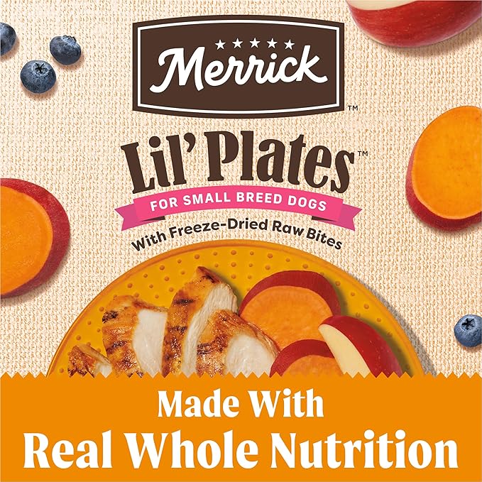Merrick Lil’ Plates Grain Free Dry Dog Food For Small Dogs, Chicken And Sweet Potato Kibble With Raw Bites - 10.0 lb. Bag
