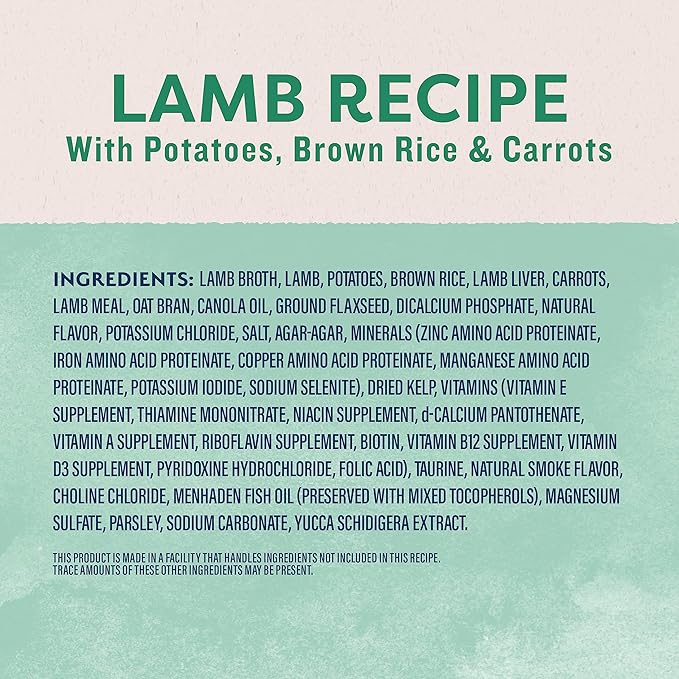 Natural Balance Original Ultra Adult Wet Dog Food, Lamb Recipe with Potatoes, Brown Rice & Carrots, 13 Ounce Can (Pack of 12)