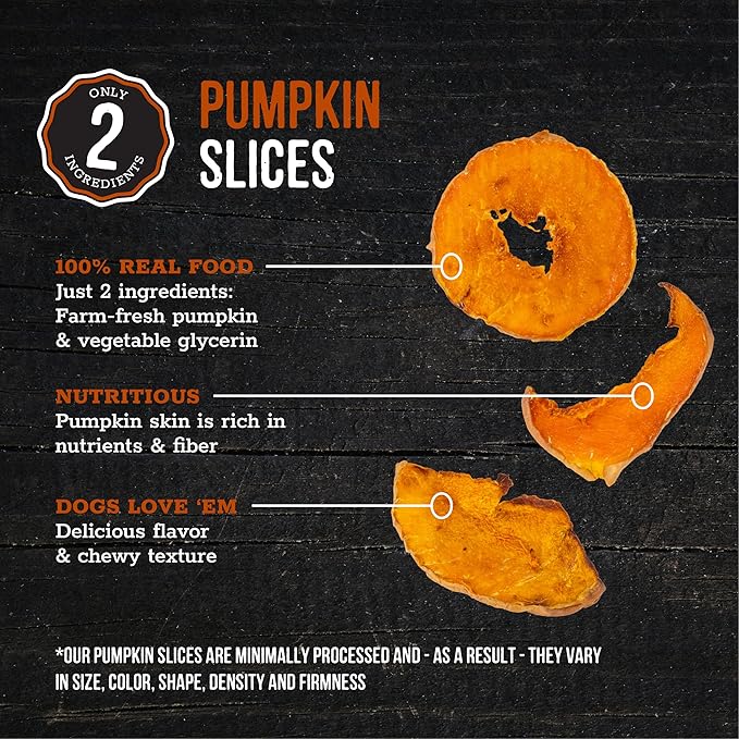 Wholesome Pride Pumpkin Slices Dog Treats – Limited Ingredient, Dehydrated, All Natural, 5 oz