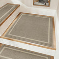 COSY HOMEER Stair Landing Rug 30x30 Inch, Non-Slip Square Landing Mat for Wood Steps Indoor, Washable Polyester with TPE Backing, Beige