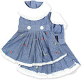 Parisian Pet Dog Overall Dress - Spring Summer Clothes for Small Dogs Girl - Floral Denim Pet Dress - Stylish Dog Outfit - Lightweight and Breathable Puppy Clothes - Sleeveless Dresses for Dogs