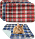 kathson 4Pcs Guinea Pig Cage Liner, 18”x24” Washable Rabbit Pee Pads Waterproof Reusable Pee Mats for Guinea Pig Rabbit Bunny Hamster Cat Puppy Small Animals