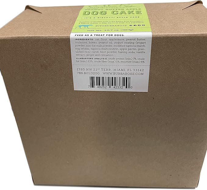 Bubba Rose Biscuit Company: White Birthday Dog Cake - Crunchy Biscuit Texture - Natural Gourmet Treat - Cake - 4.25” 1 Count - Made in The USA