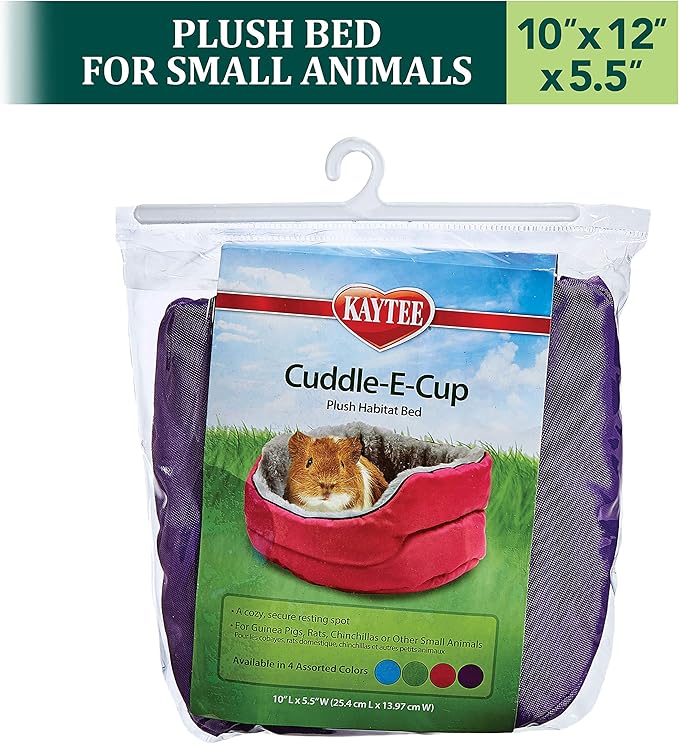 Kaytee Super Sleeper Cuddle-E-Cup Bed for Pet Guinea Pigs, Rats, Chinchillas and Other Small Animals