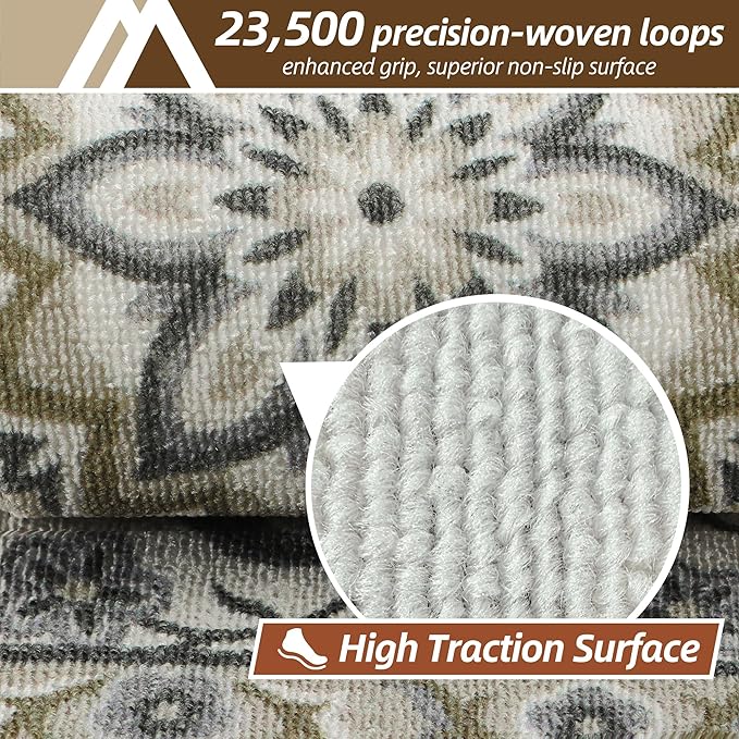 COSY HOMEER Stair Treads for Wooden Steps Washable Non Slip Stair Treads 8" X 30" Soft Stair Carpet Treads Reusable Indoor Stair Runner Rug for Kids, Elders and Pets 4pcs