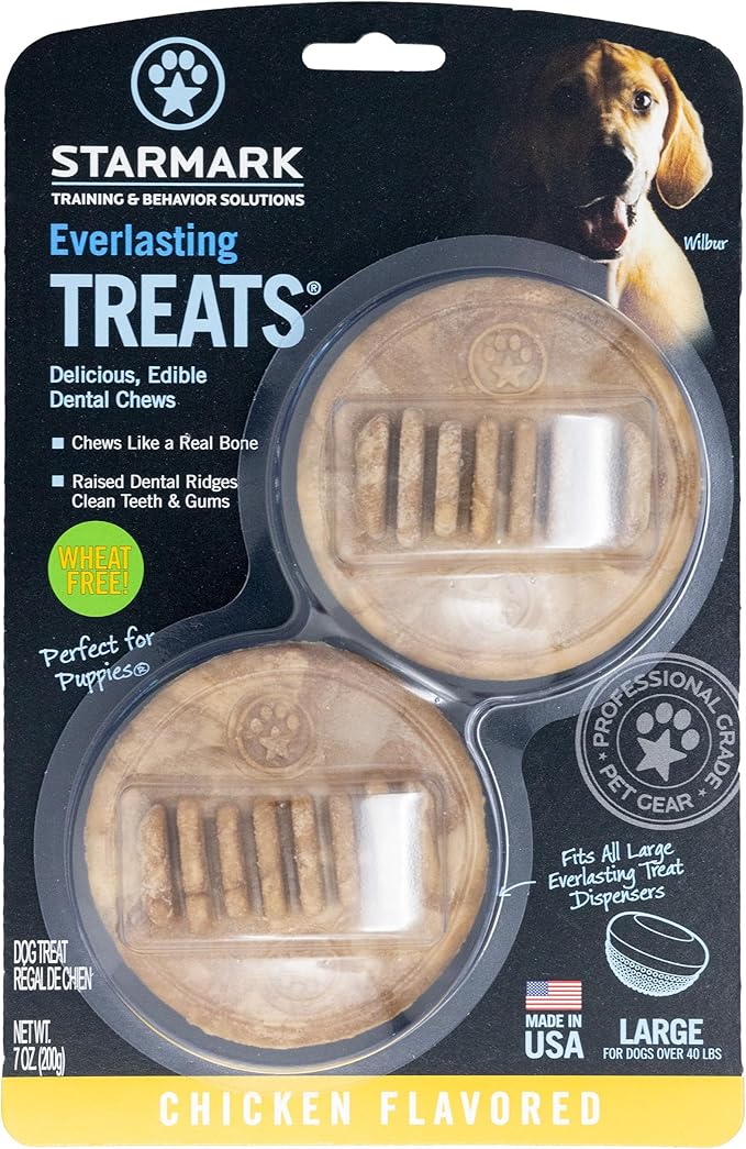 Starmark Everlasting Treats Dental Chews Large, 2 Count (Pack of 1), Chicken Flavored